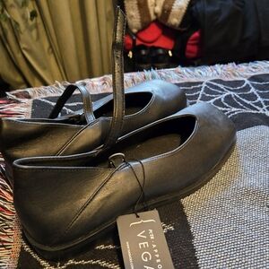 Black TUKskin™ Square Toe Mary Jane